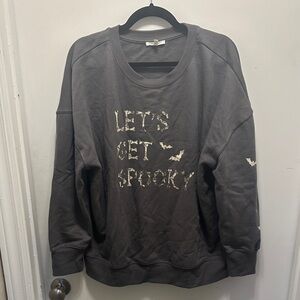 Lets Get Spooky Gray Graphic Sweatshirt